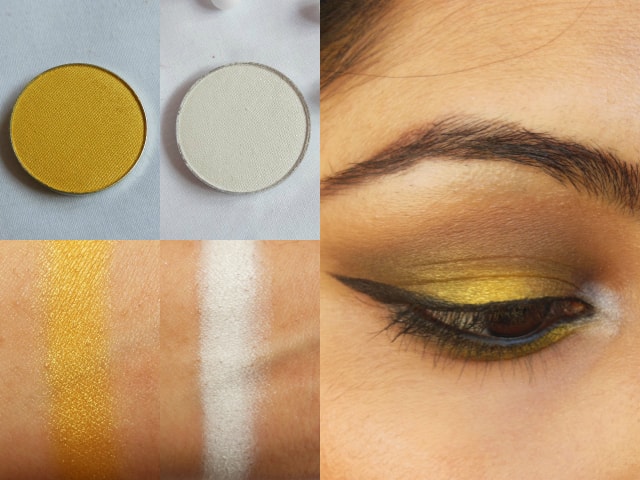 Makeup Geek Eye Shadow Lemon Drop and Ice Queen Look