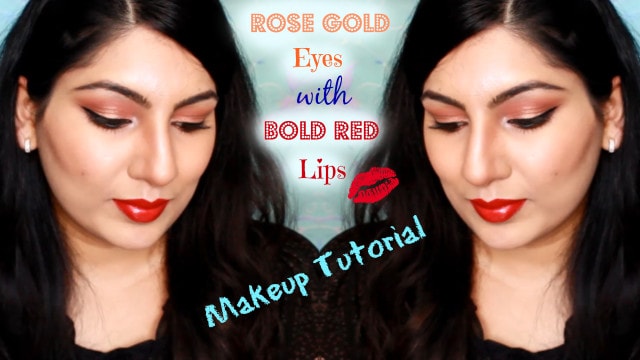 Rose Gold Eyes and Red Lips Video Tut