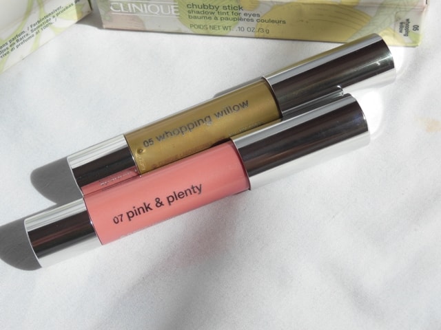 Clinique Chubby Stick Shadow Tint for Eyes- Whooping Willow and Pink Plenty