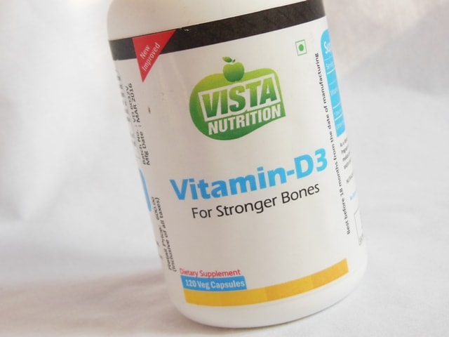 Vista Nutrition Vitamin D3 Supplement Capsules Packaging