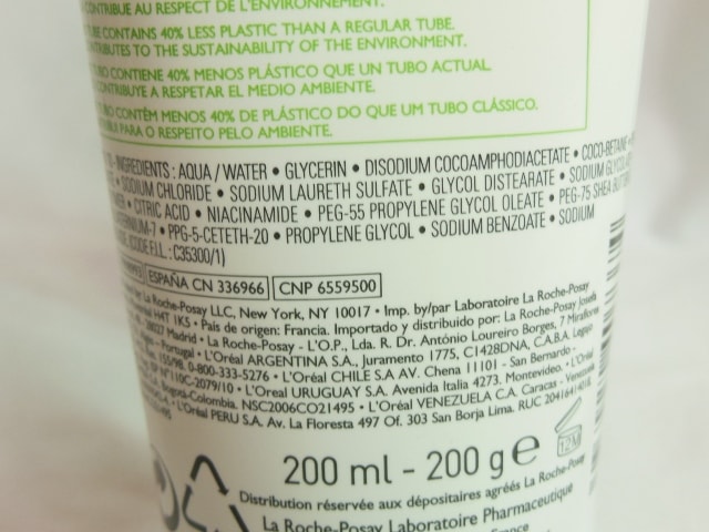 La Roche Posay Lipikar Cleansing Gel Ingredients