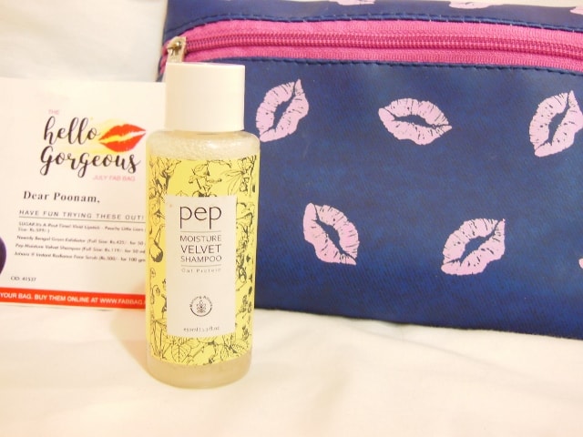 July Fab Bag 2016 Review - Pep Moisture Velvet Shampoo