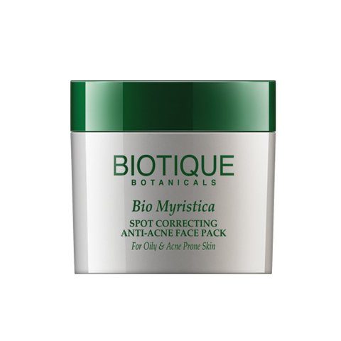 Best Herbal Face Packs for Oily Acne Prone Skin - Biotique Bio Myristica Face Pack