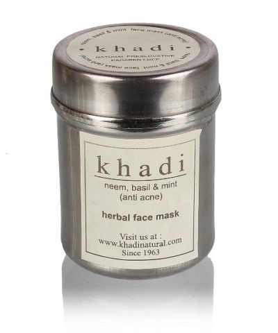 Best Herbal Face Packs for Oily Acne Prone Skin- Khadi Neem, Mint, Basil Face Pack
