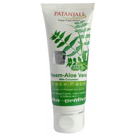 Best Herbal Face Packs for Oily Acne Prone Skin -Patanjali neem, Aloevera and-Cucumber Face Pack