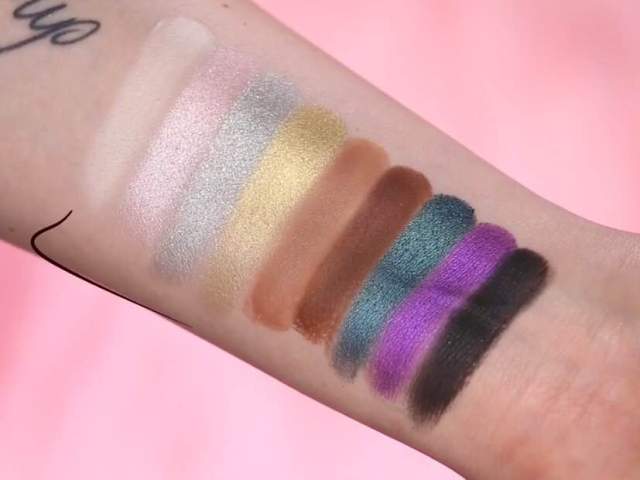nikkie tutorials x too faced cosmetics collaboration power of makeup eyeshadow palette swatches highlighter bronzer blushes
