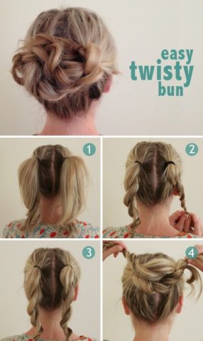 15 Best Hairstyles For Short Hair - Easy Twist Bun