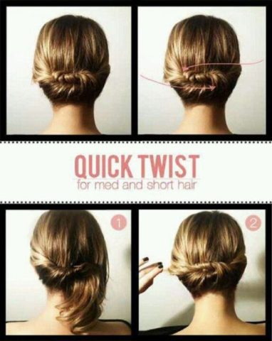 15 Best Hairstyles For Short Hair - Quick Twist Bun