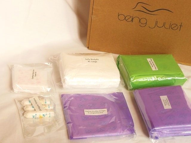 being-juliet-period-subscription-box-sanitary-supplies