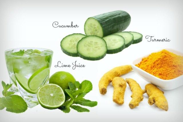 Best Natural Home Remedies to Lighten Dark Underarms -Cucumber with Lime Juice and Turmeric'