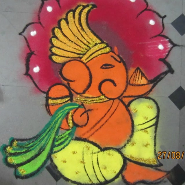 best-ganesha-rangoli-designs-shimmery-ganpati-rangoli-for-diwali