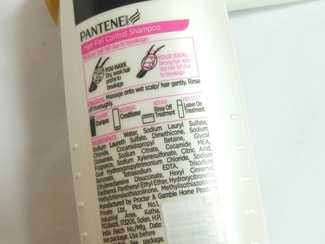 pantene-hair-fall-control-shampoo-ingredients