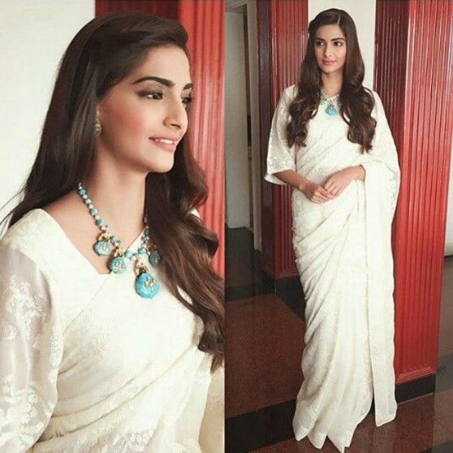 best-ethnic-looks-of-sonam-kapoor-sonam-kapoor-in-white-embroided-saree