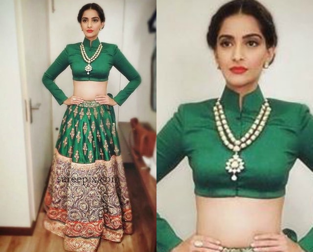 best-ethnic-looks-of-sonam-kapoor-in-green-lehenga